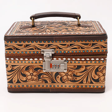 American Darling Jewelry Case Hand Tooled Genuine Leather Women Bag Western Handbag Purse | Organizer